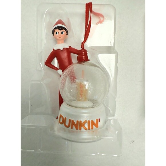 Elf on the Shelf Dunkin Donuts Ornament Set Christmas Decorations 2017 2202 NEW - Picture 5 of 6
